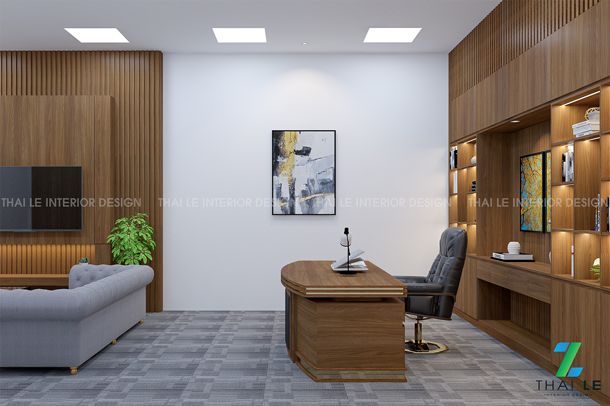 Thiết kế nội thất phòng giám đốc Phnôm Pênh Campuchia - 34m2